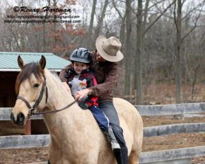 Peter riding with me bareback