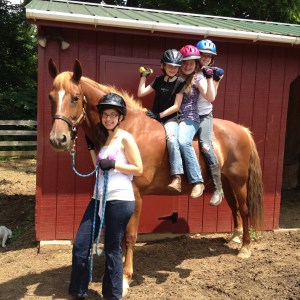 Blue Rock Horse's students exercising for strength and health! 